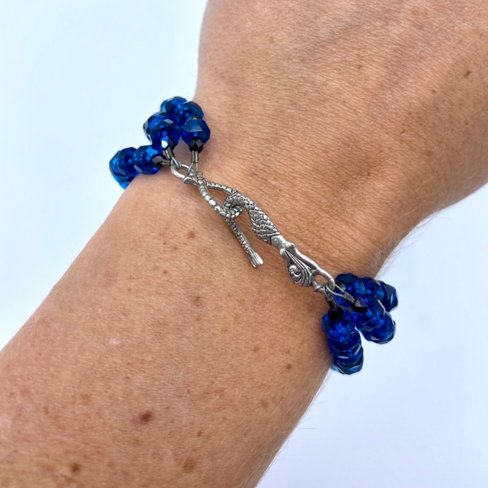 Swarovski blue crystal bracelet with mermaid clasp